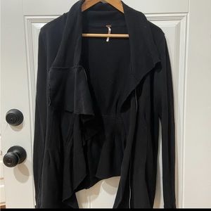 Free People Asymmetrical Ruffle Cardigan